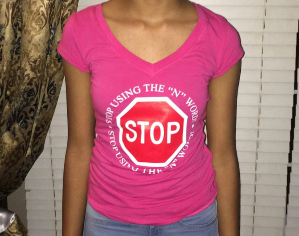 Hot Pink Women's V-Neck T-Shirt (Free Shipping)